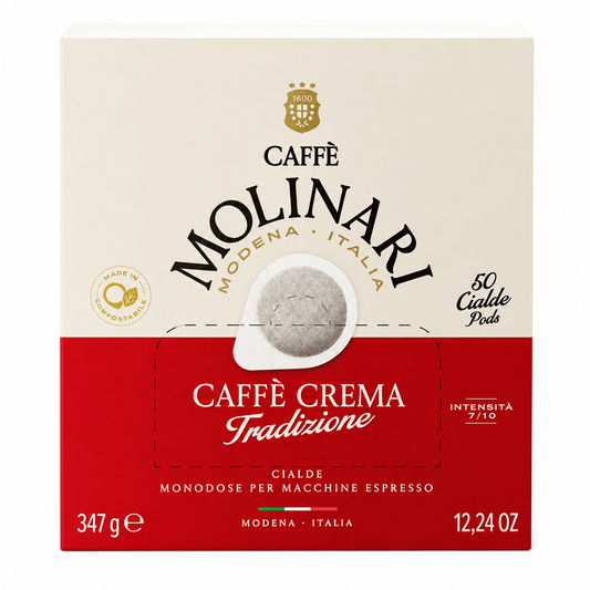 Caffe Molinari Qualità Oro Caffè Crema Tradizione ESE paper pods box, 50 count
