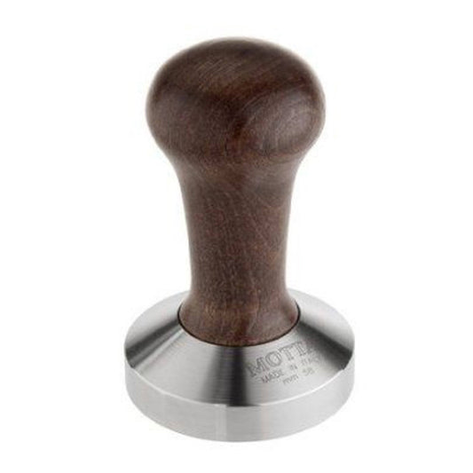 Motta 58mm ash wood coffee tamper with stainless steel flat base