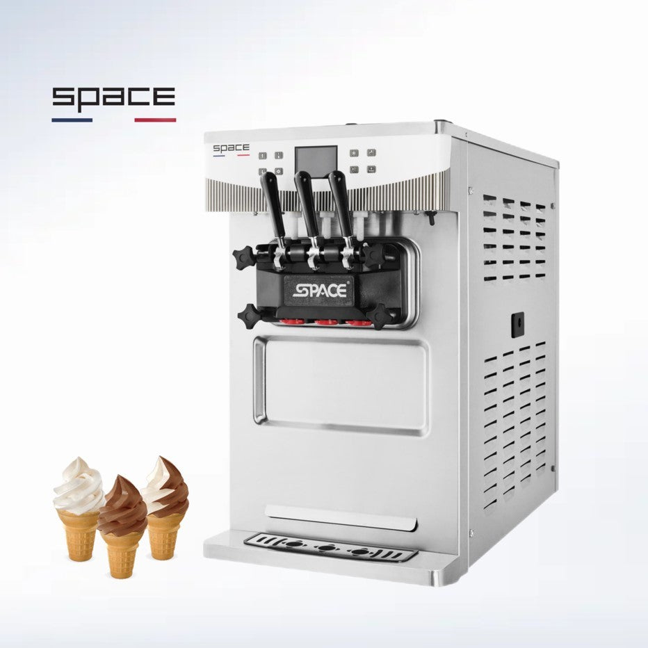 Space 8235 counter-top twin twist soft serve machine with three dispensing handles