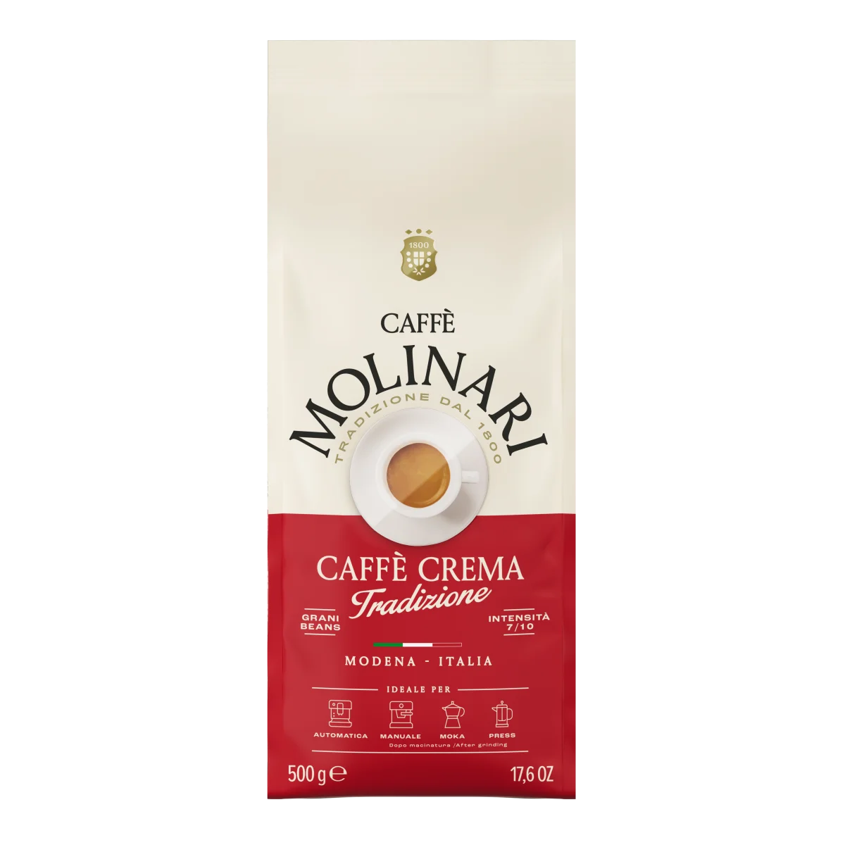 Caffe Molinari Traditional Coffee Beans, 500g